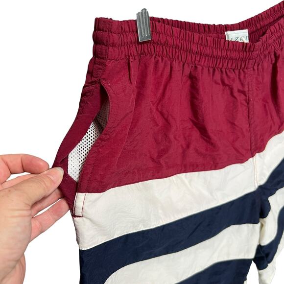 VTG IZOD Mens Striped Swim Trunks Size XL Retro Rugby Nautical Heritage Shorts - Picture 2 of 9